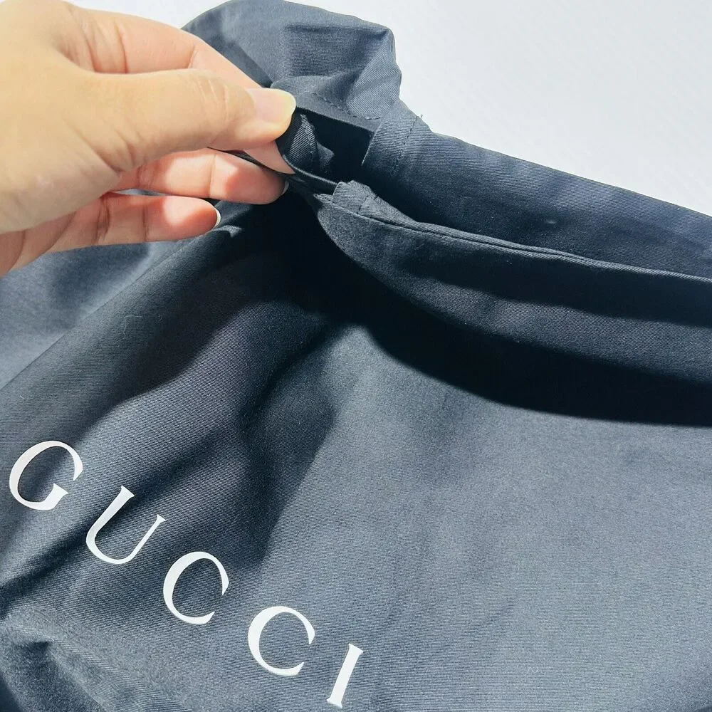 NEW Gucci Garment Bag Clothing Storage Black Fabric White Logo Lettering 42